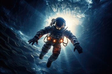 Astronaut exploring deep space