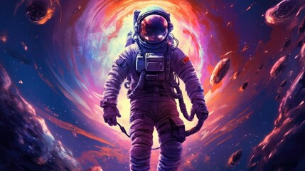 Astronaut exploring outer space concept