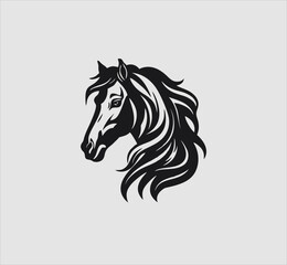 Naklejka na ściany i meble horse head logo simple and modern design, horse animal icon vector template