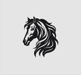 horse head logo simple and modern design, horse animal icon vector template