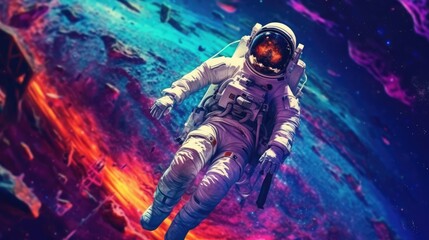 Fototapeta premium Astronaut exploring outer space concept