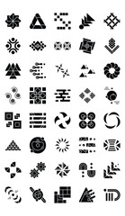 A collection sheet of Abstract element shape icons