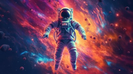Astronaut exploring outer space concept