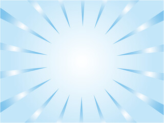 涼しげな光線イメージの集中線背景素材_アイスブルー
