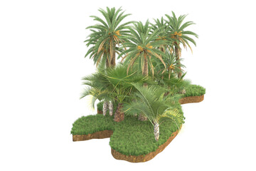 Tropical island isolated on transparent background. 3d rendering - illustration © Elena