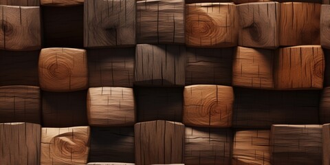 3D Cartoon Seamless Texture for Games: Wooden Box AI Generate 
