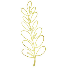 Golden glitter leaves