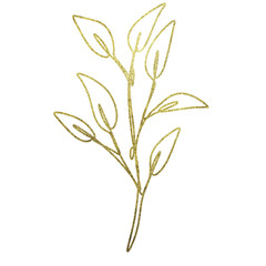 Golden glitter leaves