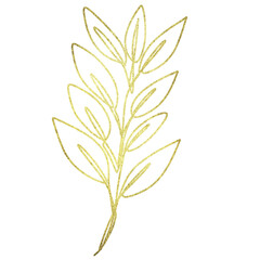 Golden glitter leaves