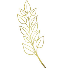 Golden glitter leaves