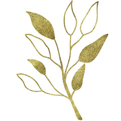 Golden glitter leaves