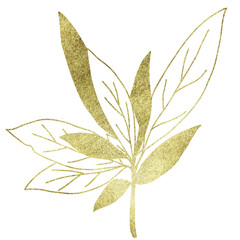 Golden glitter leaves