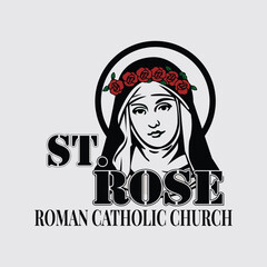 Free vector santa rosa de lima vector illustration woman holding cross