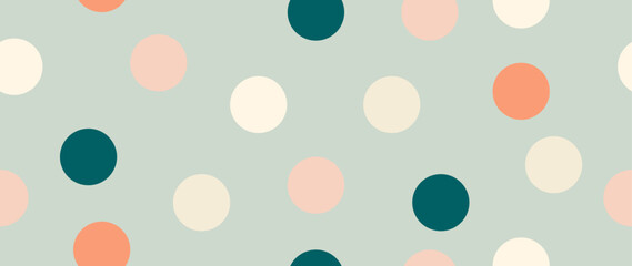 Vector flat background. Minimalist trendy abstract polka dot pattern on a mint background. Perfect for screensaver, poster, card, invitation or home decor.