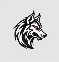 wolf head logo simple and modern design, animal icon wolf vector template