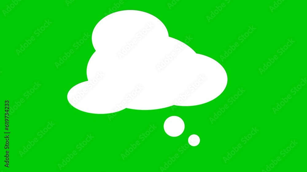Poster animated white chat bubbles floating on a green screen background suitable for q and a, chat and pub