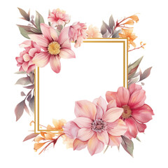 Obraz premium Pink Flowers Watercolor Clip Art, Watercolor Illustration, Flowers Sublimation Design, Flowers Clip Art.