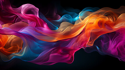 Obraz premium Singular intricately flowing colored smoke stream.