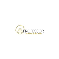 Professor Scientist  Logo Template Isolated on white background