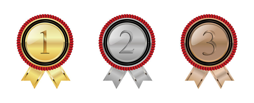 Medal Badge First Second Third Place or Gold, Silver, Bronze