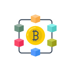 Blockchain icon in vector. Illustration
