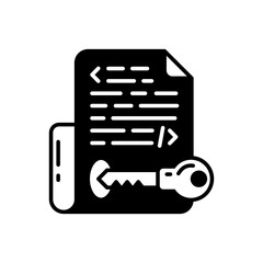 Cryptography icon in vector. Illustration