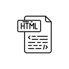 HTML icon in vector. Illustration