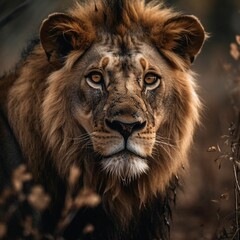 AI generated illustration of a majestic lion in all of his glory