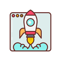 Software Launch icon in vector. Illustration