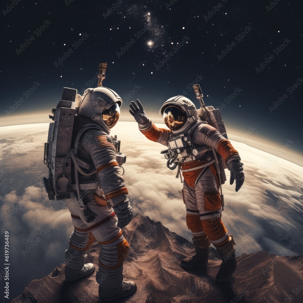 Canvas Prints Astronauts exploring deep space