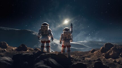 Astronauts exploring deep space
