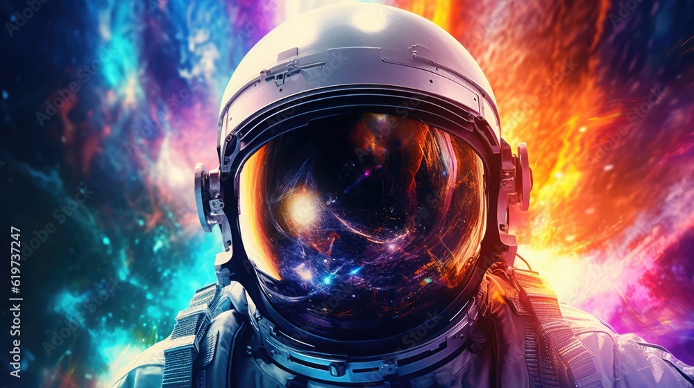 Sticker astronauts exploring deep space