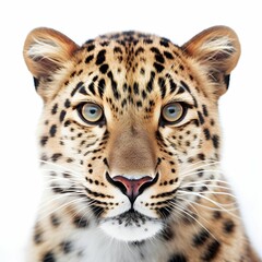 Fototapeta na wymiar An AI generated illustration of a Portrait of a rare Amur leopard (Panthera pardus orientalis)