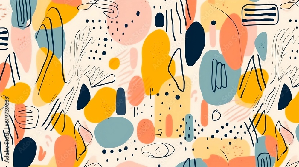 Poster multicolored pattern composed of various vibrantly colored objects, ai-generated.