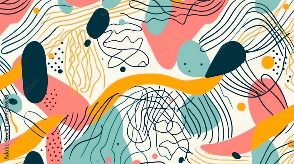 Aufkleber multicolored pattern composed of various vibrantly colored objects, ai-generated.