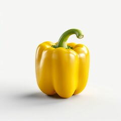 the yellow bell pepper has the green stem on it's end