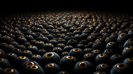 Obraz premium AI generated illustration of spooky eyes illuminated in a dark