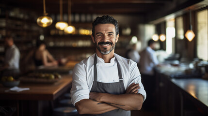 Fototapeta premium Spanish Cook in Kitchen Restaurant