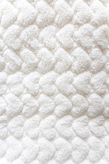 Close up white texture of baby blanket.
