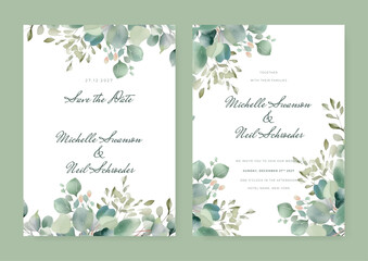 Boho wedding invitation template with romantic red and pink dried floral and leaves decoration