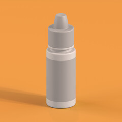 Monochrome Bottle on Orange Background, 3d Rendering