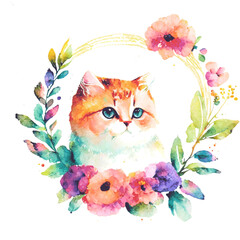cat watercolor illustration