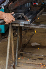 Welding work in a workshop