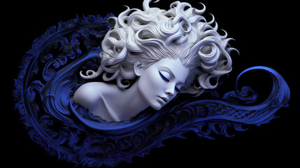 dreaming lady spiritual femininity yin - by generative ai