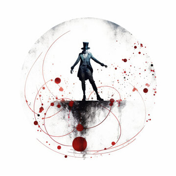 silhouette of a magician cirus logo - by generative ai