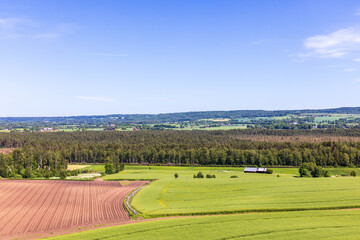 Fototapeta na wymiar Landscape view with a plowed field