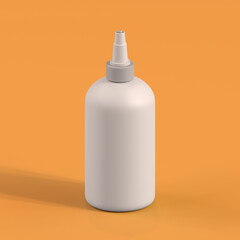 Monochrome Bottle on Orange Background, 3d Rendering