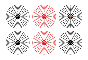 Target with numbers for shooting at a shooting range.round target with a marked bulls-eye for shooting practice on the shooting range. Vector
