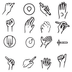 Set of hand drawn icons vector illustration