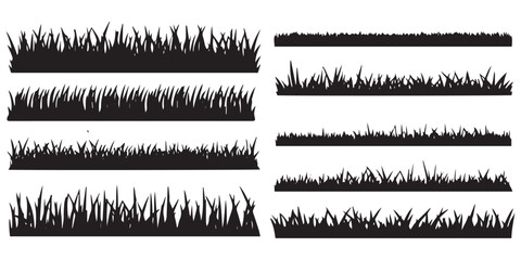 A set of silhouette Grass vector illustration 